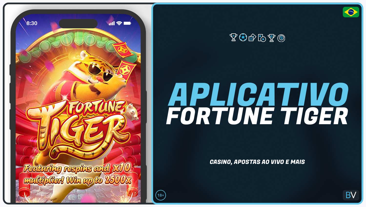 Jogadores do Brasil podem jogar Fortune Tiger no aplicativo móvel Betvictor.