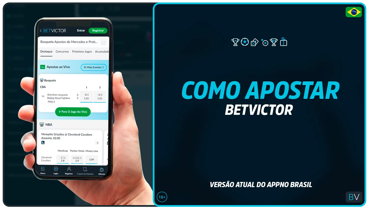 Instruções sobre como começar a apostar na aplicação móvel BetVictor
